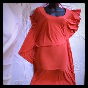NWT Sexy Pink Cascade Drape Dress Sz 12